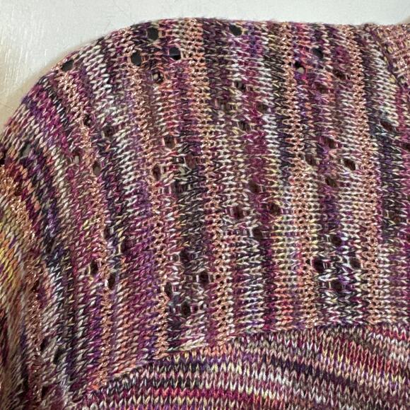 NWT Democracy Medium 3/4 Sleeve Lightweight Multicolored Sweater Glitter Threads - Picture 5 of 5